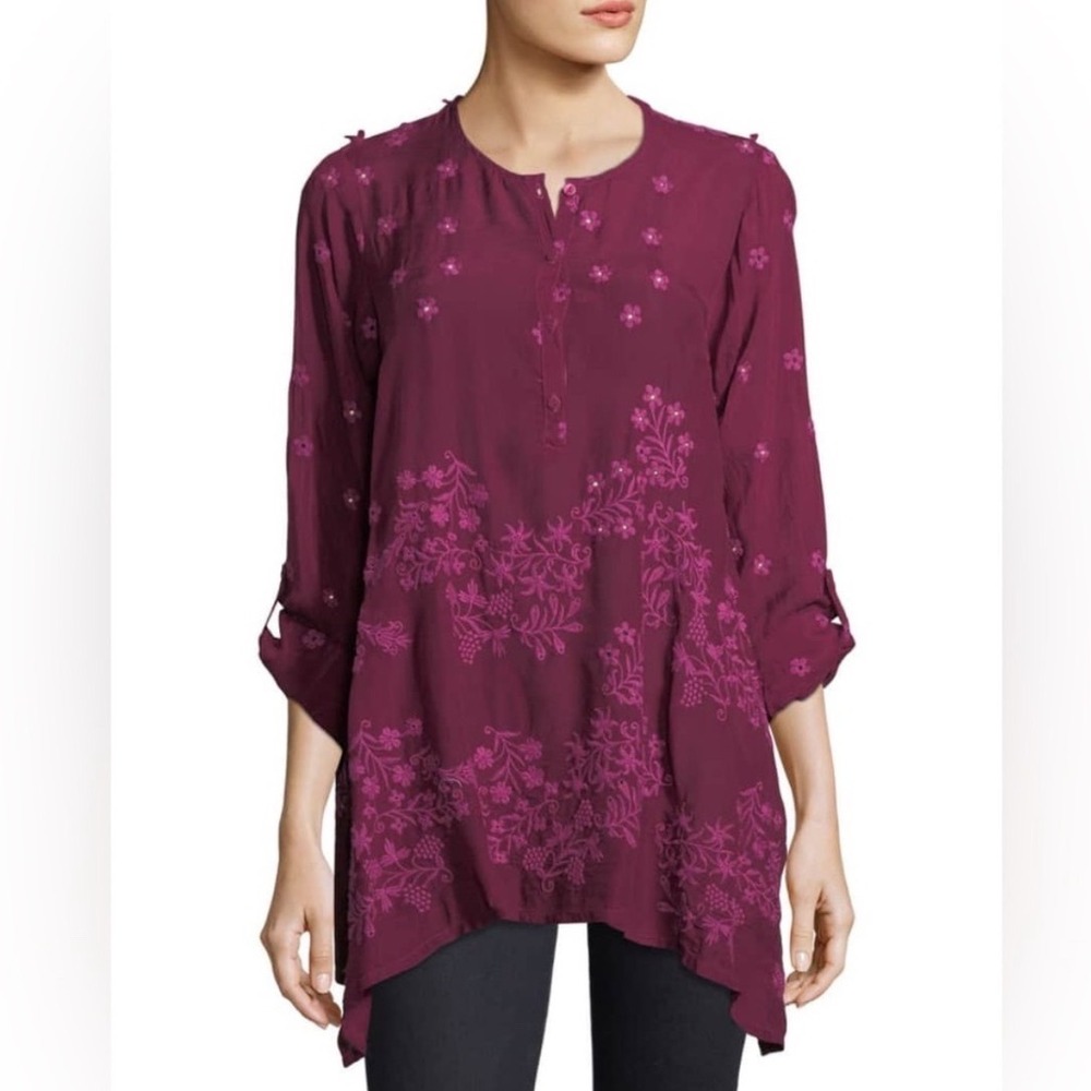 Johnny Was‎ Blossom Rayon Georgette Blouse Size Small